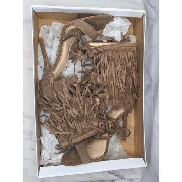 Taupe Fringe Heels From Go Jane - Picture 5 of 5